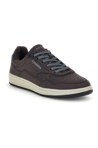 Braune Sneaker mit blauen Details und zweifarbiger Sohle Carrera CAM237176838