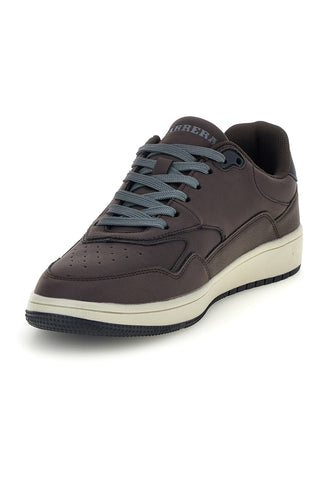 Braune Sneaker mit blauen Details und zweifarbiger Sohle Carrera CAM237176838