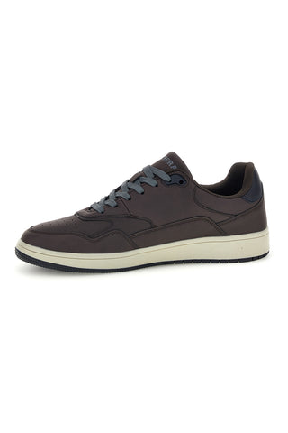 Braune Sneaker mit blauen Details und zweifarbiger Sohle Carrera CAM237176838