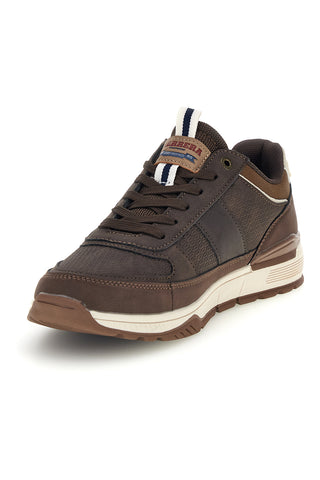 Sneakers marroni con inserti a contrasto e suola bicolore Carrera CAM83050M6868
