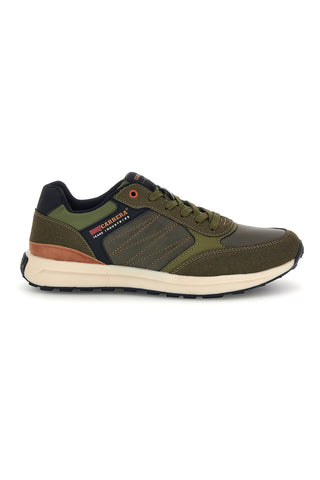 Sneakers verdi con inserti a contrasto e suola bicolore Carrera CAM53010M7777