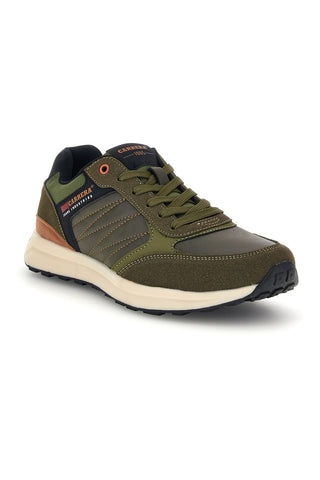 Sneakers verdi con inserti a contrasto e suola bicolore Carrera CAM53010M7777