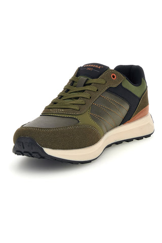 Sneakers verdi con inserti a contrasto e suola bicolore Carrera CAM53010M7777