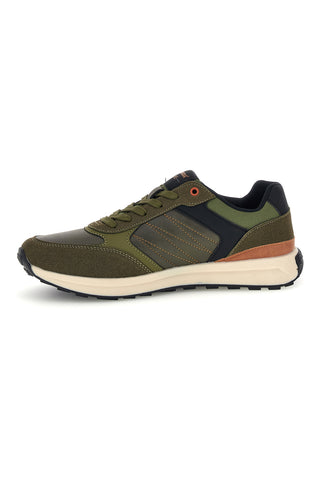 Sneakers verdi con inserti a contrasto e suola bicolore Carrera CAM53010M7777