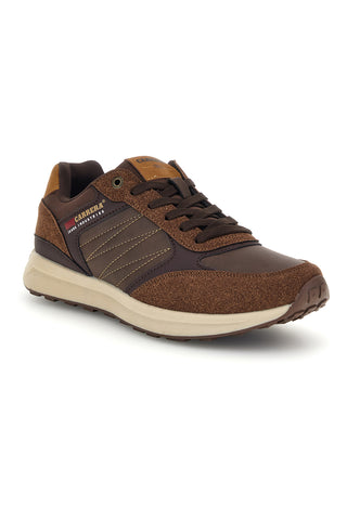 Sneakers marroni con inserti a contrasto e suola bicolore Carrera CAM53010M6565