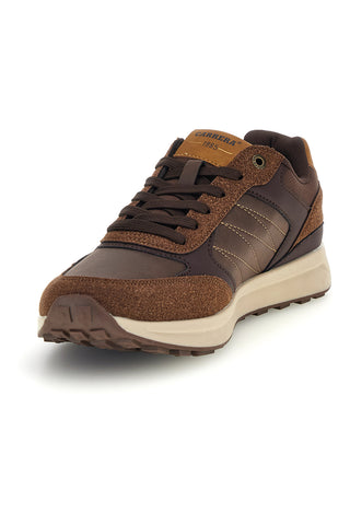 Sneakers marroni con inserti a contrasto e suola bicolore Carrera CAM53010M6565