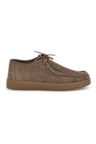 Schnürschuhe in Taupe aus echtem Leder, hergestellt in Italien, Ptr 550
