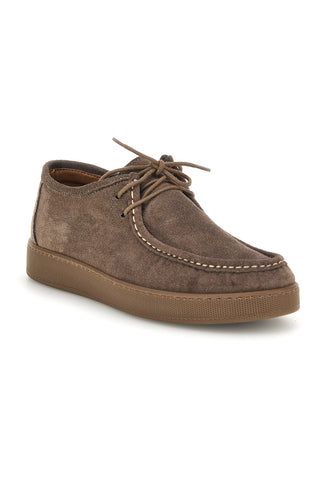 Scarpe stringate tortora in vera pelle made in Italy Ptr 550