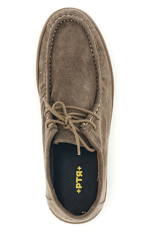 Scarpe stringate tortora in vera pelle made in Italy Ptr 550