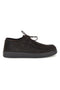 Braune, flache Schnürschuhe aus Leder mit Mokassin-Naht 2 Ptr 550