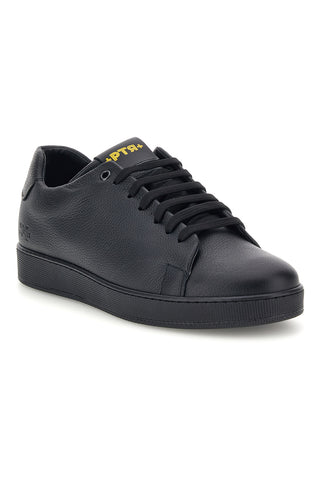 Schwarze Low-Top-Sneaker mit kontrastierendem Logo Ptr 3100