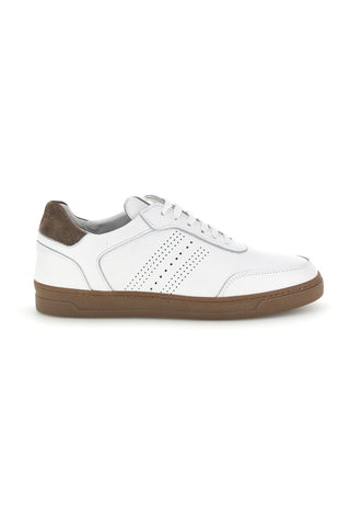 Weiße Sneaker aus echtem Leder, hergestellt in Italien: Ptr 3300