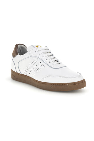 Weiße Sneaker aus echtem Leder, hergestellt in Italien: Ptr 3300