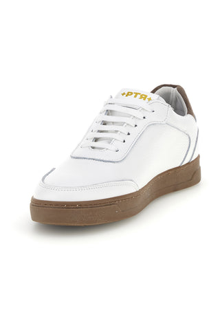 Weiße Sneaker aus echtem Leder, hergestellt in Italien: Ptr 3300