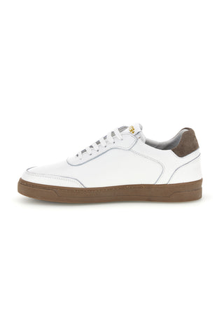Weiße Sneaker aus echtem Leder, hergestellt in Italien: Ptr 3300