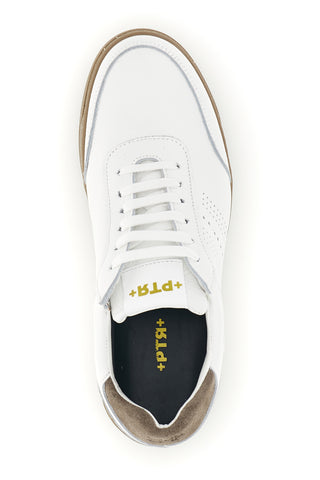 Weiße Sneaker aus echtem Leder, hergestellt in Italien: Ptr 3300
