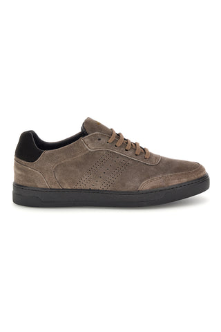 Taupefarbene Sneaker aus echtem Leder, hergestellt in Italien, Modell Ptr 3300