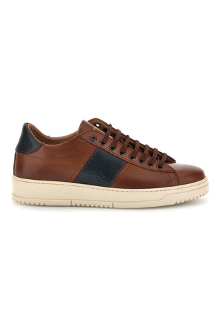 Braune Sneaker aus echtem Leder, hergestellt in Italien: Ptr 3000
