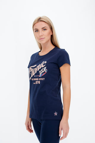 Etonic W2002 Blaues T-Shirt mit Rundhalsausschnitt