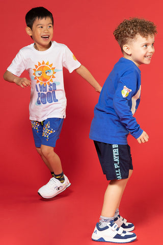T-shirt mezza manica Pitt Kids B1019 Bianca con stampa sole I am so Cool