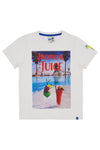 Pitt Kids B1021 Weißes T-Shirt mit Tropical Juice-Aufdruck