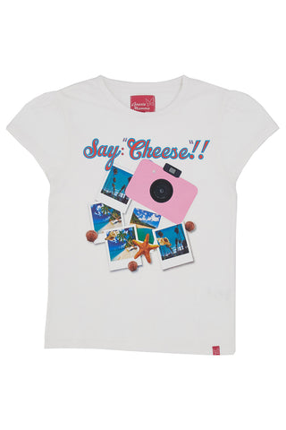 Thank You Mom T-Shirt G1075 Weiß mit „Say Cheese !!!“-Aufdruck
