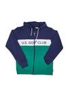 Felpa con Zip Us Golf Club 1251 Verde e Blu