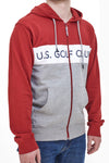 Us Golf Club 1251 Sweatshirt mit Reißverschluss in Grau und Rot