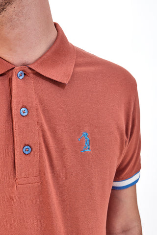 Polo Mezza Manica Marrone Bruciato US Golf Club 1327