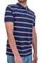 US Golf Club Blau gestreiftes Halbarm-Poloshirt 1351