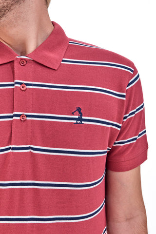 Polo Mezza Manica Rossa a Righe US Golf Club 1351