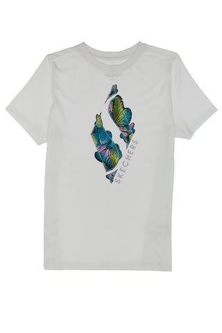 T-shirt Bianca Con Stampa Skechers Ts32
