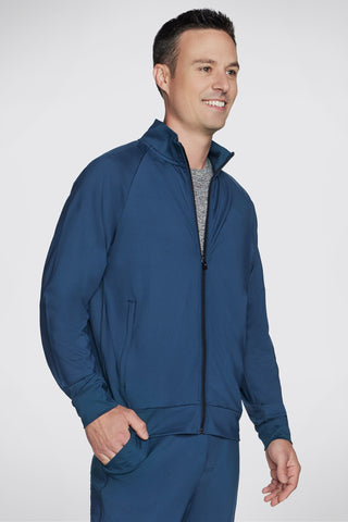 Blaues Kapuzen-Sweatshirt mit Reißverschluss Skechers The Hoodless Hoodie Weekend