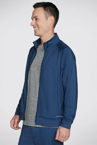 Blaues Kapuzen-Sweatshirt mit Reißverschluss Skechers The Hoodless Hoodie Weekend