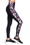 Skechers Misty Floral High-Waisted schwarze Sport-Leggings-Hose in voller Länge