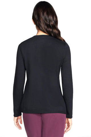 Maglia nera a maniche lunghe nera con logo frontale Skechers Rhinestone Burst