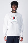 Weißes Sweatshirt mit Rundhalsausschnitt ohne Kapuze Champion Crewneck Sweatshirt