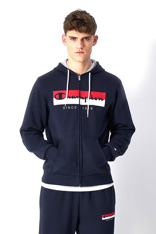 Felpa Blu Con Cerniera CHAMPION HOODED FULL ZIP