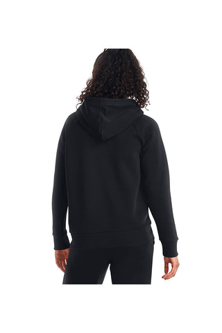 Felpa Nera Girocollo Con Cappuccio Under Armour Rival Fleece Big Logo