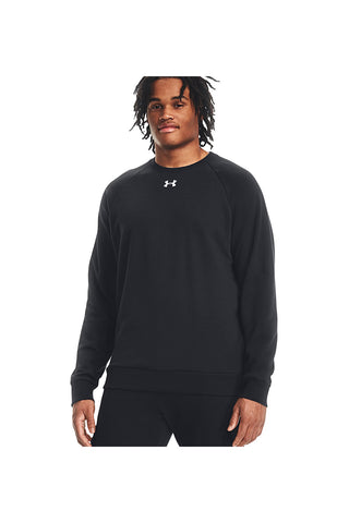 Felpa Nera Girocollo Under Armour Rival Fleece Crew
