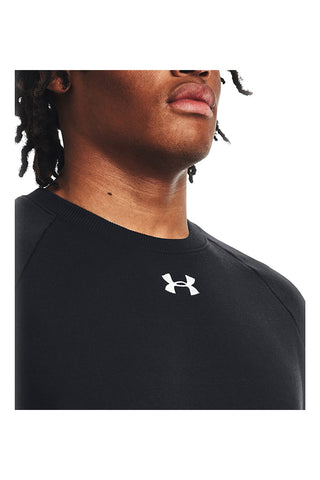 Felpa Nera Girocollo Under Armour Rival Fleece Crew