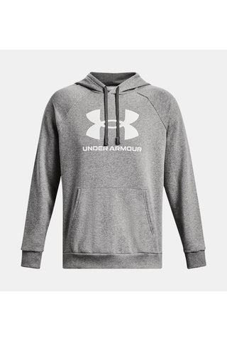 Under Armour Rival Fleece Logo Graues Kapuzenpullover