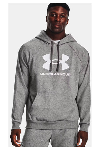 Under Armour Rival Fleece Logo Graues Kapuzenpullover