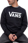 Schwarzes Sweatshirt mit Rundhalsausschnitt und Vans Crew-B-Logo