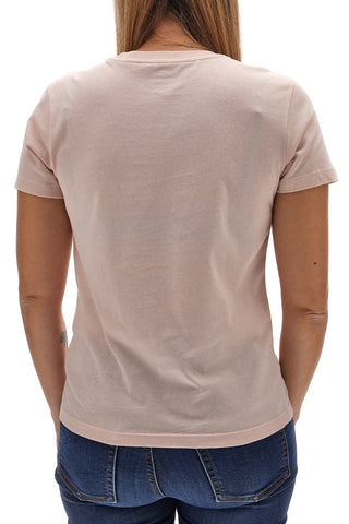 T-shirt Rosa Pesca Con Stampa nel Petto Vans Drop Tee