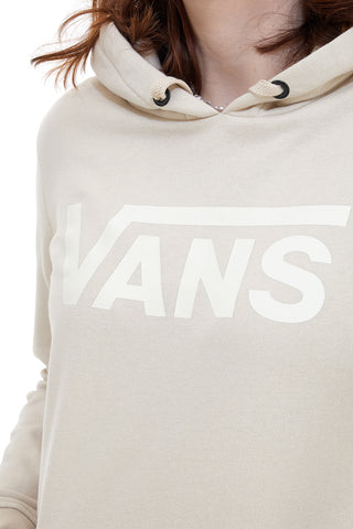 Beigefarbenes Sweatshirt mit Rundhalsausschnitt und Kapuze von Vans Drop V Logo Hoodie