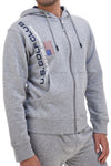 Grauer Kapuzenpullover mit Frontreißverschluss US GOLF CLUB 1279