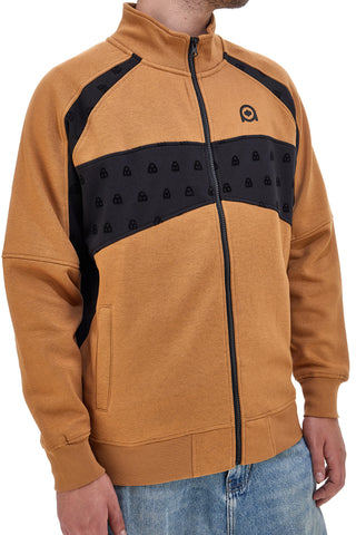 Brauner und schwarzer Pullover mit zentralem Reißverschluss BOARDMAN 1001