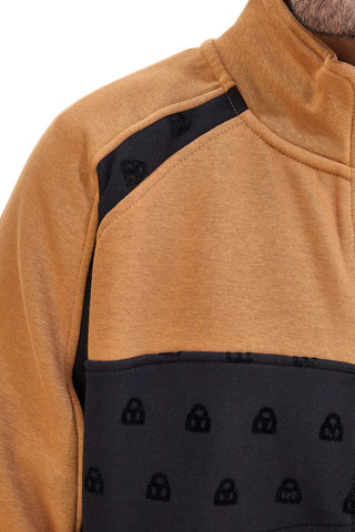 Brauner und schwarzer Pullover mit zentralem Reißverschluss BOARDMAN 1001