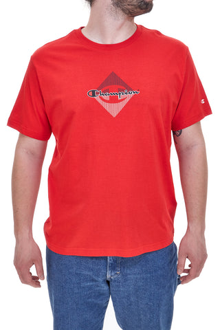 CHAMPION SS Tee Rotes kurzärmliges T-Shirt mit Rundhalsausschnitt